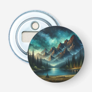 Mountain Lake/cabin under the stars Bottle Opener