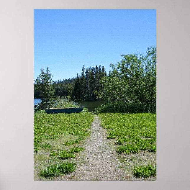 Mountain Lake, Canoe Path Poster (Front)