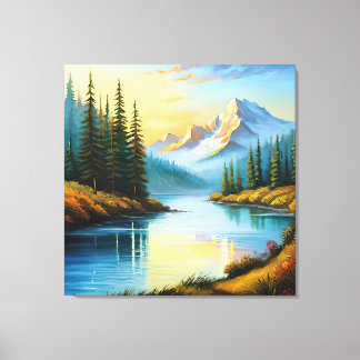 Mountain lake canvas print
