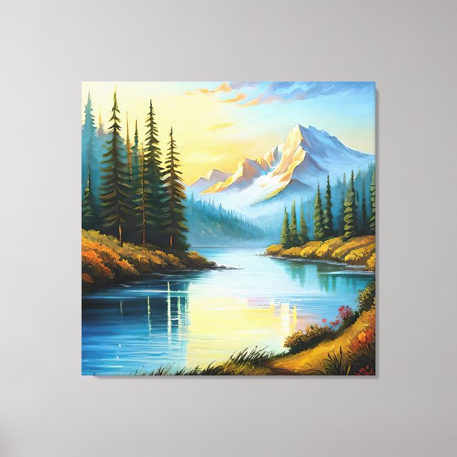 Mountain lake canvas print (Front)