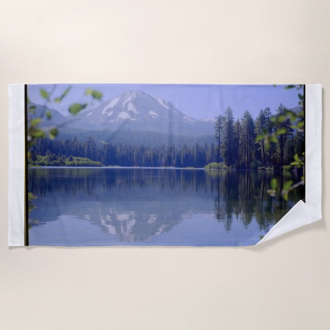Mountain Lake Custom Beach Towel (Front)