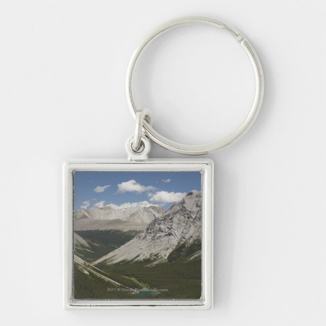 Mountain Lake In A Valley With Blue Sky Key Ring (Front)