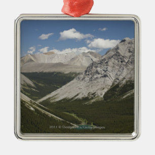 Mountain Lake In A Valley With Blue Sky Metal Tree Decoration