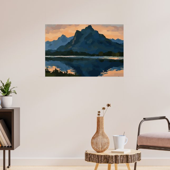 Mountain Lake Landscape Poster (Living Room 3)