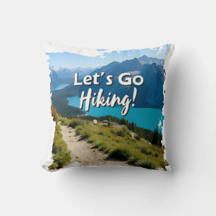 Mountain Lake Let's Go Hiking Cushion