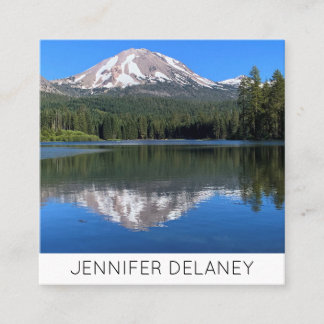 Mountain Lake Nature Photo Travel Square Business Card