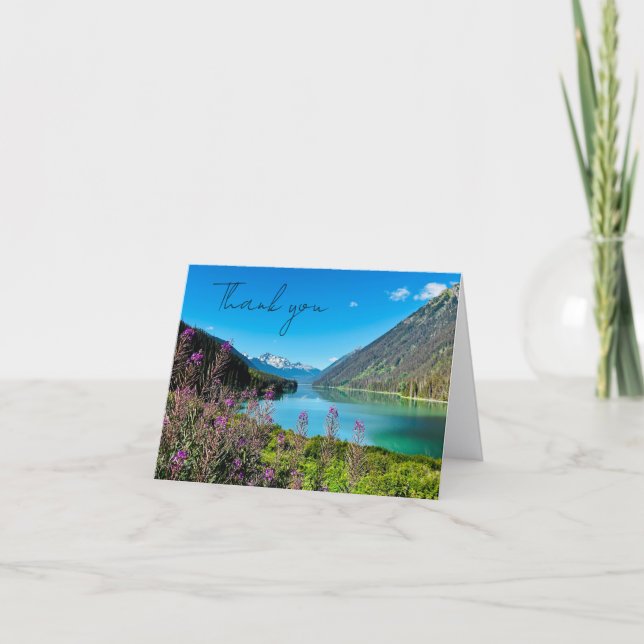 Mountain Lake Photography Folded Thank You Card  (Front)