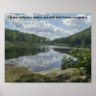 Mountain Lake Reflection Inspirational Poster