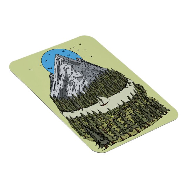 Mountain Lake Serenity: Sunset Adventure Awaits Magnet (Right Side)