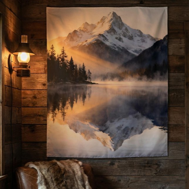 Mountain Lake Sunrise Tapestry  (Creator Uploaded)