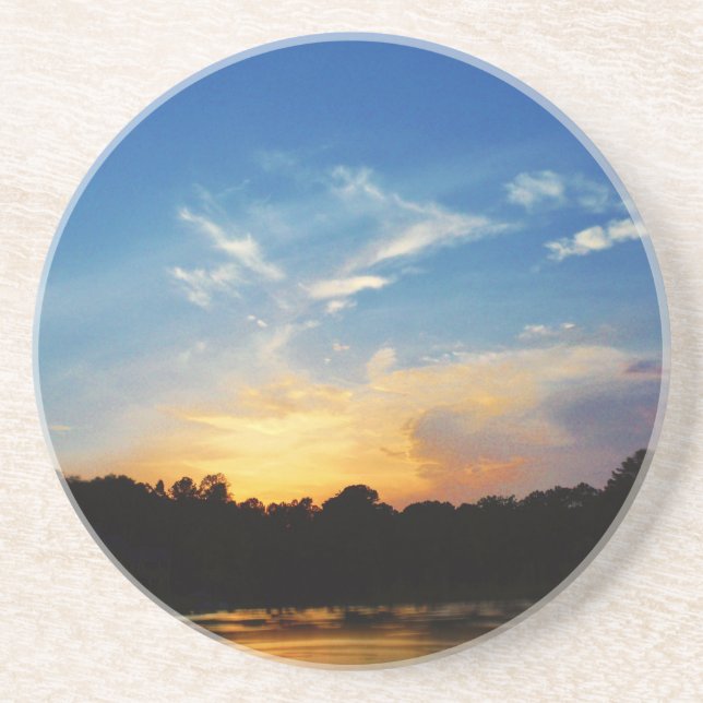 Mountain Lake Sunset Coaster (Front)