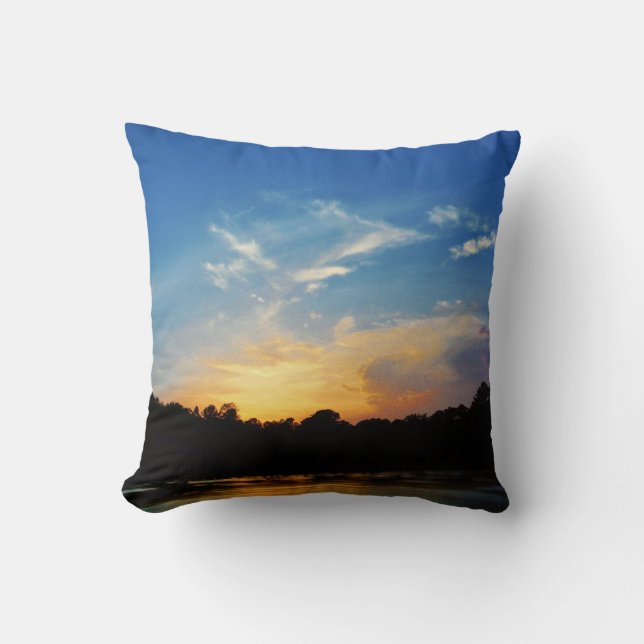 Mountain Lake Sunset Cushion (Front)