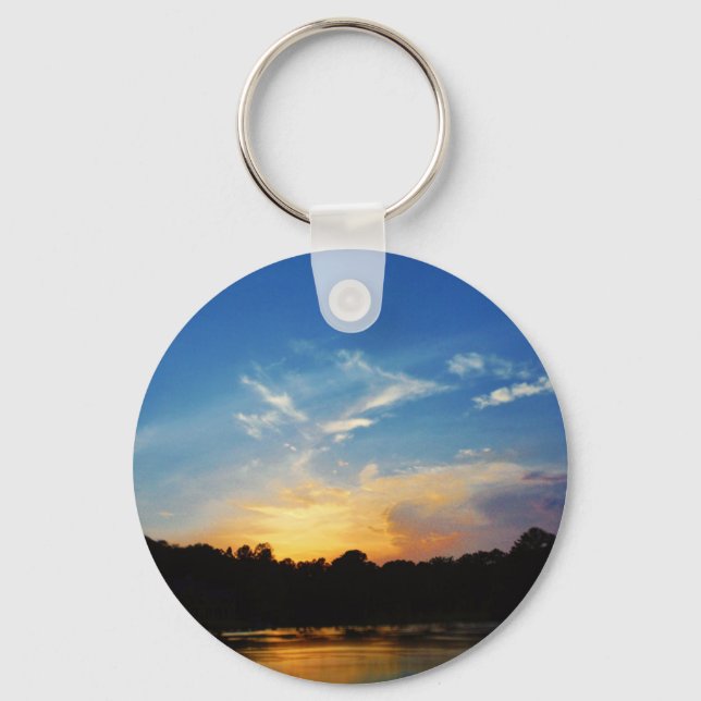 Mountain Lake Sunset Key Ring (Front)
