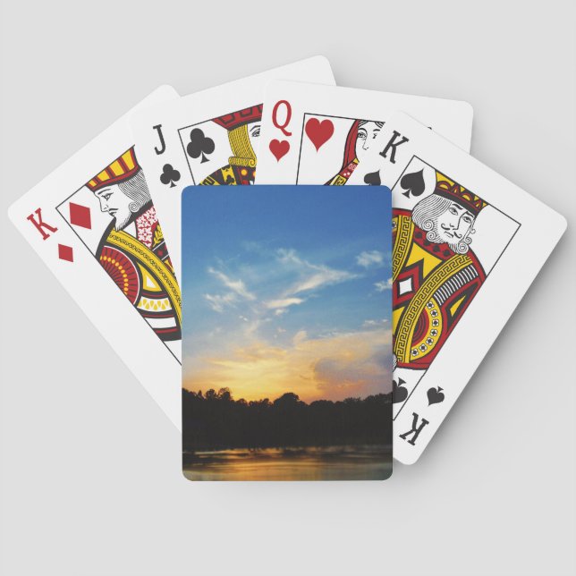Mountain Lake Sunset Playing Cards (Back)