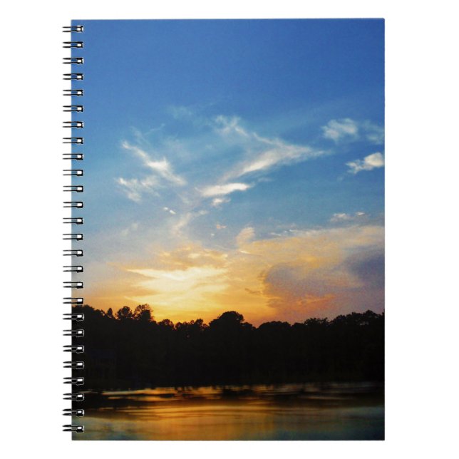 Mountain Lake Sunset Spiral Notebook (Front)
