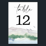 Mountain Lake Table Cards Wedding Table Numbers<br><div class="desc">Help your guests easily find their tables with these lovely table numbers. Easily change the number and add to your cart.
Print as many numbers as you need!</div>