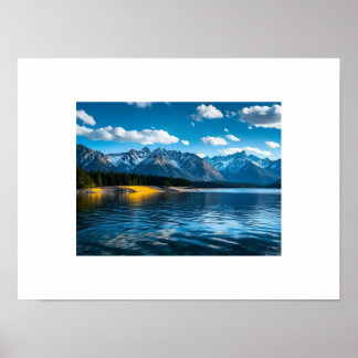 mountain lake view picture poster