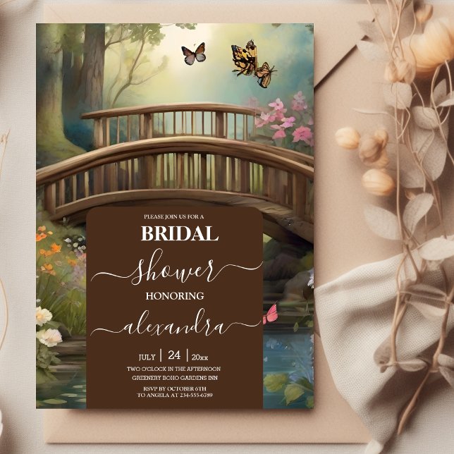 Mountain Lake Watercolor Tree Bridal Shower Invitation (Creator Uploaded)