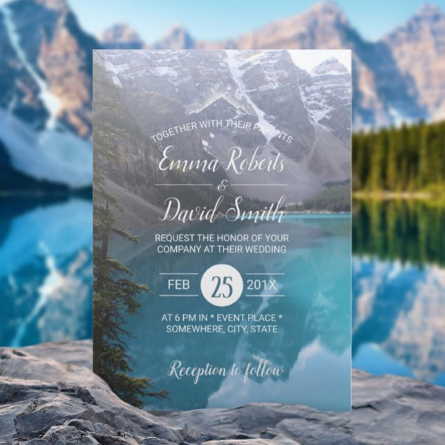 Mountain Lake Wedding Elegant Invitation (Creator Uploaded)