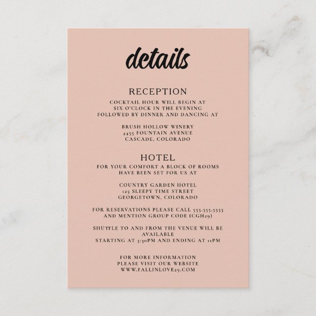 Mountain Lake Wedding Enclosure Card (Front)