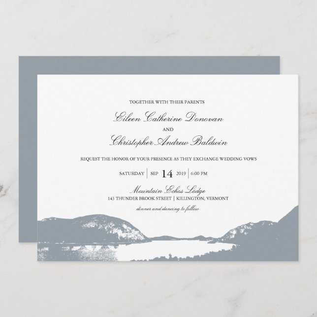 Mountain Lake | Wedding Invitation (Front/Back)