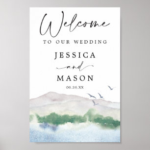 Mountain Lake Wedding Welcome Sign