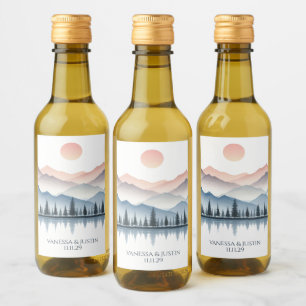 Mountain Lake Wedding Wine Label
