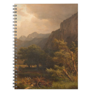 Mountain Lake with Herons – Heinrich Funk Notebook