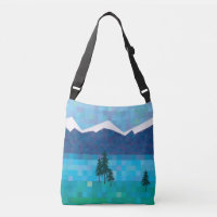 Mountain lakes, pine trees and snowy peaks