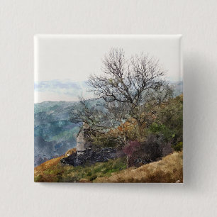 MOUNTAIN LANDSCAPE 15 CM SQUARE BADGE