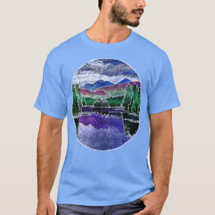 Mountain Landscape Adirondacks Batik Sunrise T-Shirt