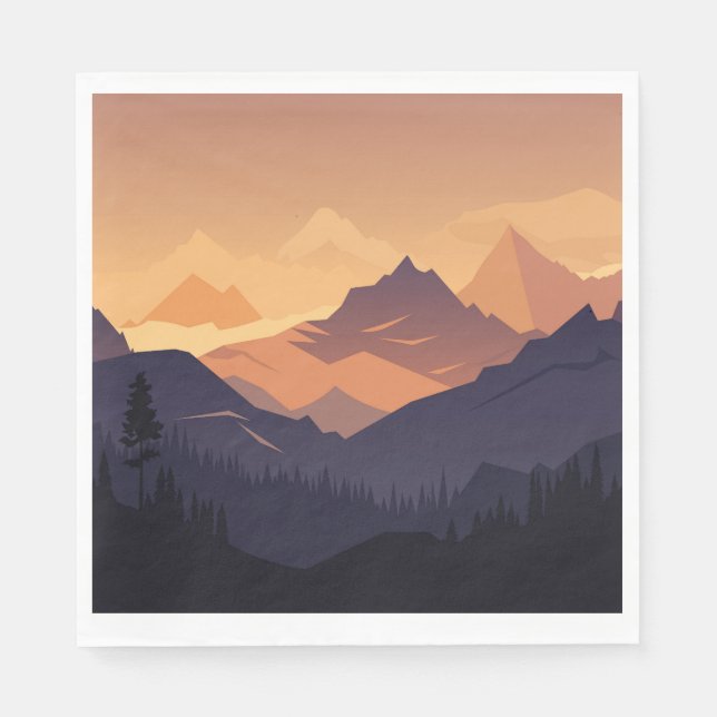 Mountain landscape adventure napkin (Front)