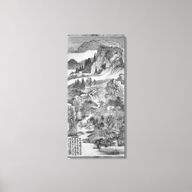 Mountain Landscape, after Huang Gongwang  1671 Canvas Print (Front)