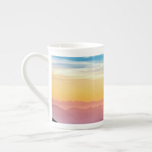 Mountain Landscape at Sunset    Bone China Mug