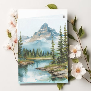 Mountain Landscape Bible Verse Blue  Note Card