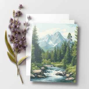 Mountain Landscape Bible Verse Sage Note Card