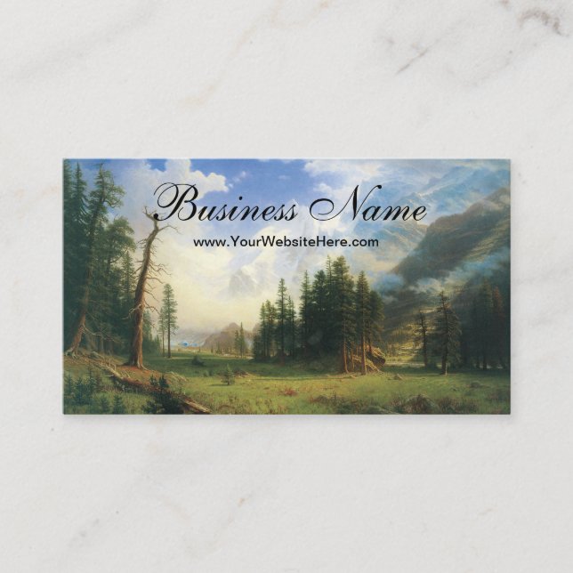 Mountain Landscape, Bierstadt, Hudson River School Business Card (Front)