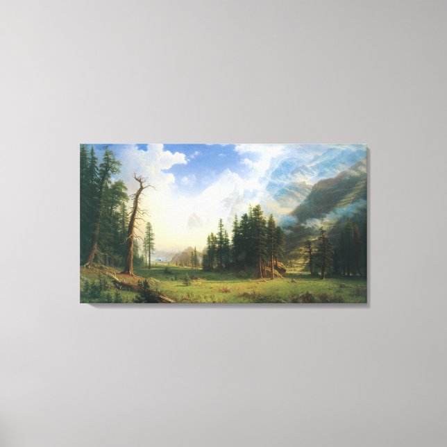 Mountain Landscape by Albert Bierstadt Canvas Print (Front)