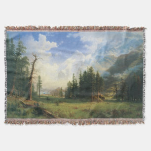 Mountain Landscape by Albert Bierstadt Throw Blanket