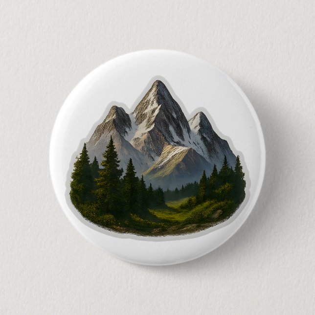 Mountain Landscape Design 6 Cm Round Badge (Front)