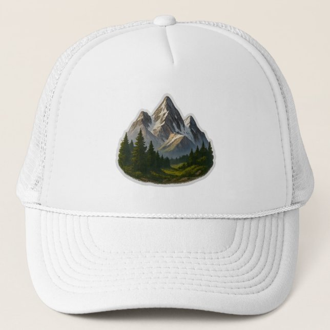 Mountain Landscape Design Trucker Hat (Front)