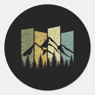 Mountain Landscape Forest Trees Nature Wildlife Classic Round Sticker