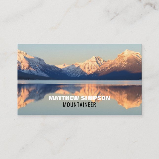 Mountain Landscape, Hiking and Climbing Business Card (Front)