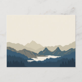 Mountain landscape in the evening postcard
