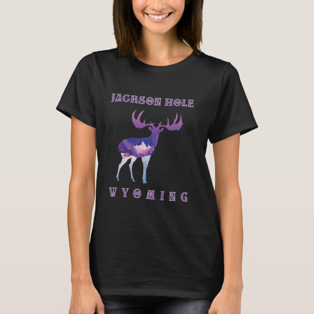 Mountain Landscape Inside A Moose Jackson Hole Wyo T-Shirt (Front)