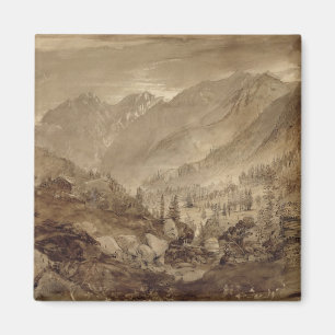 Mountain Landscape, Macugnaga, 1845 (pen & brown i Magnet