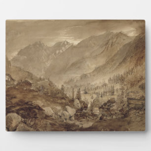 Mountain Landscape, Macugnaga, 1845 (pen & brown i Plaque