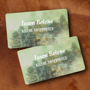 mountain landscape nature photo art pine trees fog business card
