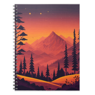 Mountain Landscape Night Scene Notebook
