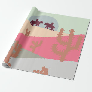 Mountain landscape peaks on sunset on panoramic vi wrapping paper